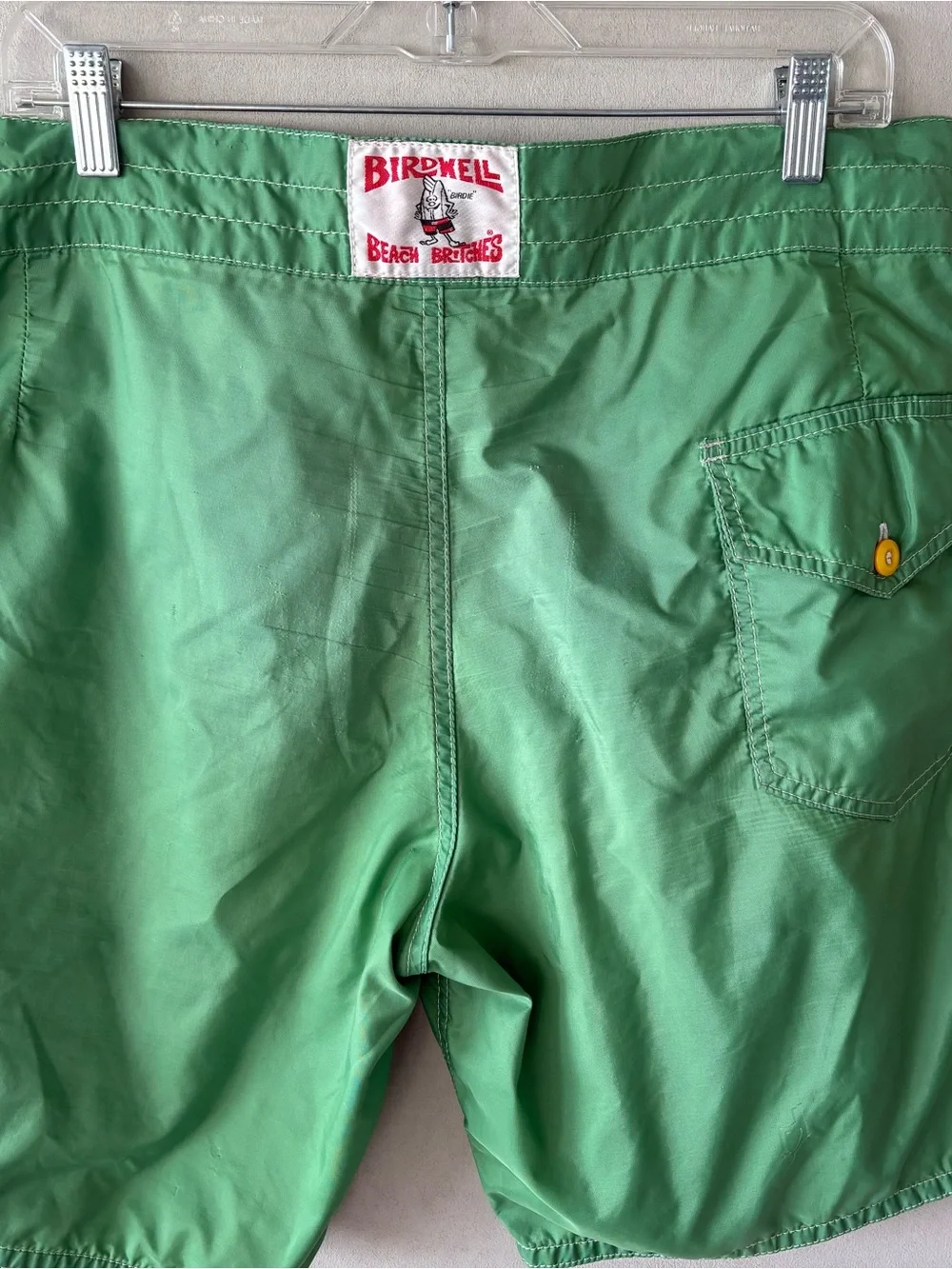 Men's Birdwell Beach Britches Green Swim Trunks - Classic Lace-Up Waist sz 36